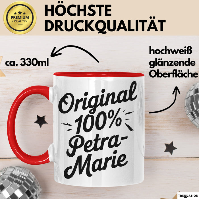 Petra-Marie Tasse Geschenk Original 100% Petra-Marie Geschenkidee Geburtstag Rot Trendation