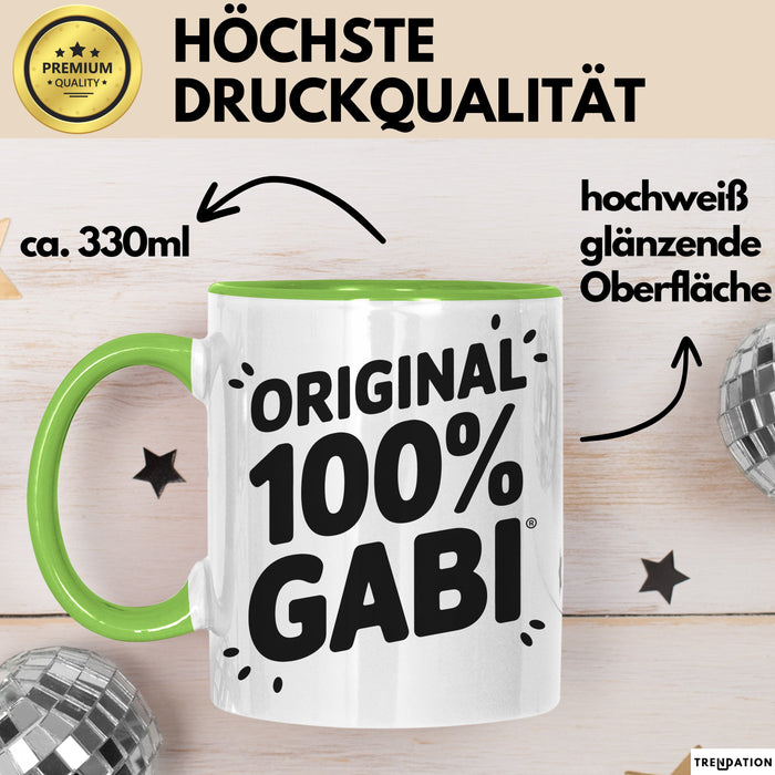 Gabi Tasse Geschenk Original 100% Gabi Geschenkidee Geburtstag Grün Trendation