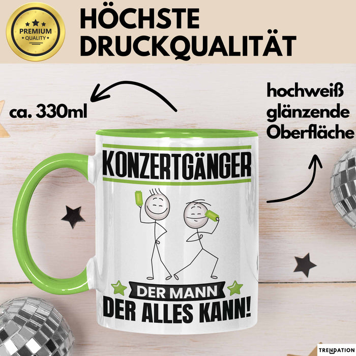 Konzertgänger Tasse Geschenk für Konzertgänger Der Mann Der Alles Kann Geschenkidee zum Geburtstag Grün Trendation