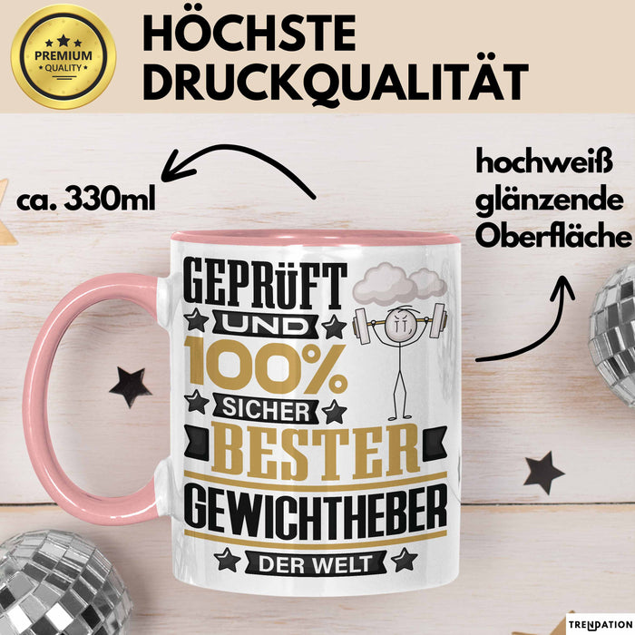 Gewichtheber Geschenk Lustiger Spruch für Gewichtheber Geschenkidee Bester Gewichtheber Der Welt Rosa Trendation