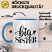 Big Sister Ältere Geschwister Schwestern Tasse Becher Geschenk Lustige Geschenkidee Spruch Big Sister Blau Trendation