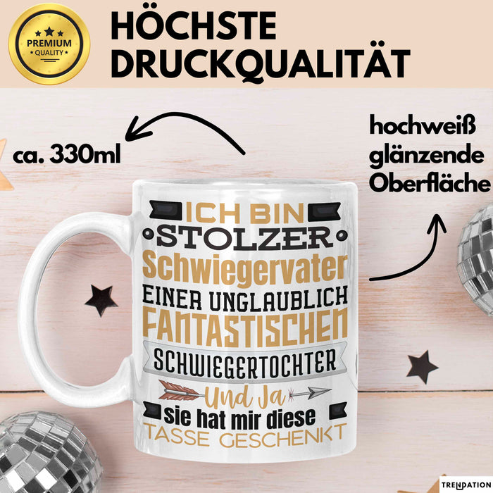 Schwiegervater Geschenk Von Schwiegertochter Geschenkidee Tasse Spruch Becher Weiß Trendation
