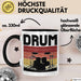 Drummer Schlagzeug-Spieler Geschenk Tasse Geschenkidee Kaffee-Becher Schlagzeuger Drum Schwarz Trendation