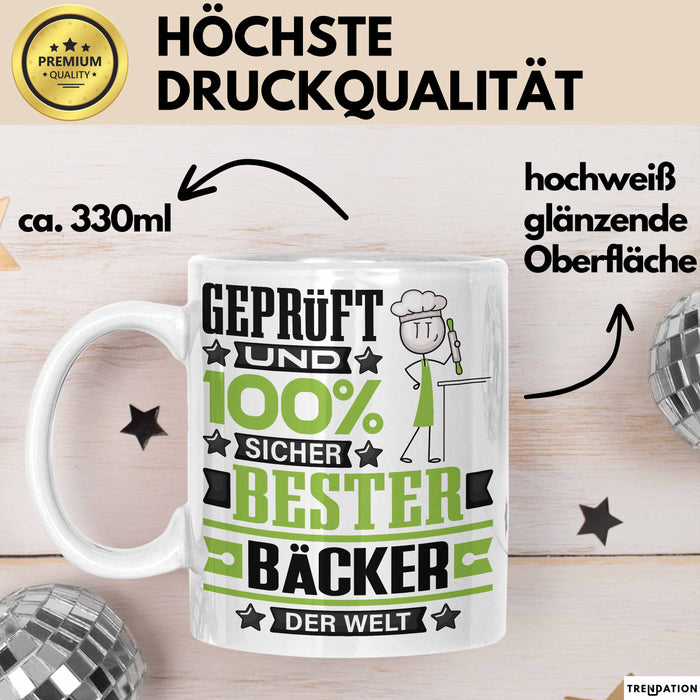 Bäcker Geschenk Lustiger Spruch für Bäcker Geschenkidee Bester Bäcker Der Welt Weiß Trendation