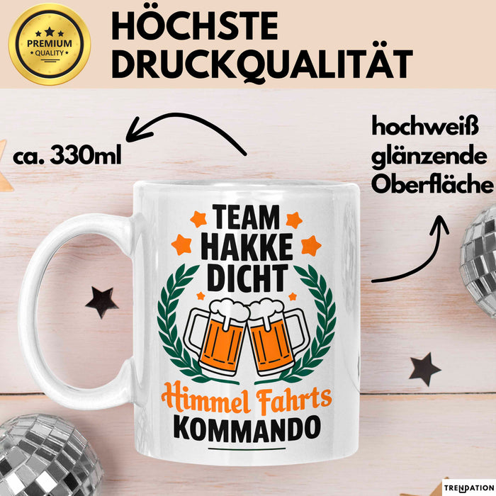 Sarkasmus Sarkastisch Tasse Geschenk Lustige Geschenkidee Spruch Team Hackedicht Himmelfahrtskommando Weiß Trendation