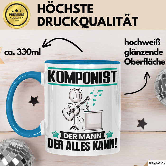 Komponist Tasse Geschenk für Komponist Der Mann Der Alles Kann Geschenkidee zum Geburtstag Blau Trendation