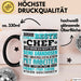 Chef Tasse Geschenk Von Mitarbeitern Lustiger Spruch Auch Der Beste Chef Ist Nur So Gut Wie Mitarbeiter Becher Schwarz Trendation