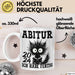 Abitur 2025 Ich Habe Fertig Geschenkidee Tasse Abi Bestanden Geschenk Prüfung Katze Kaffee-Becher Weiß Trendation