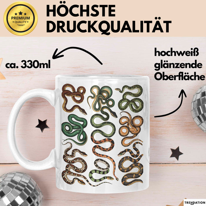 Reptil Schlangen Tier Tasse Geschenk Lustige Geschenkidee Spruch Weiß Trendation