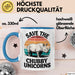 Nashorn Tasse Geschenk Lustige Geschenkidee Spruch Rettet Die Moppeligen Einhörner Blau Trendation