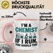 Chemiker Chemielehrer Tasse Geschenk Lustige Geschenkidee Spruch Ich Bin Chemiker Wenn Ich Renne Solltest Du Es Auch Tun Rosa Trendation