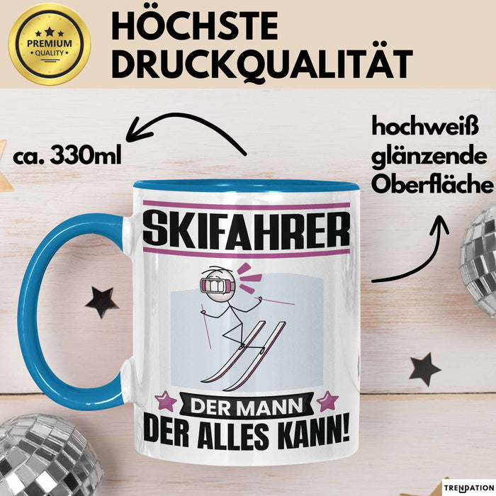 Skifahrer Tasse Geschenk für Skifahrer Der Mann Der Alles Kann Geschenkidee zum Geburtstag Blau Trendation