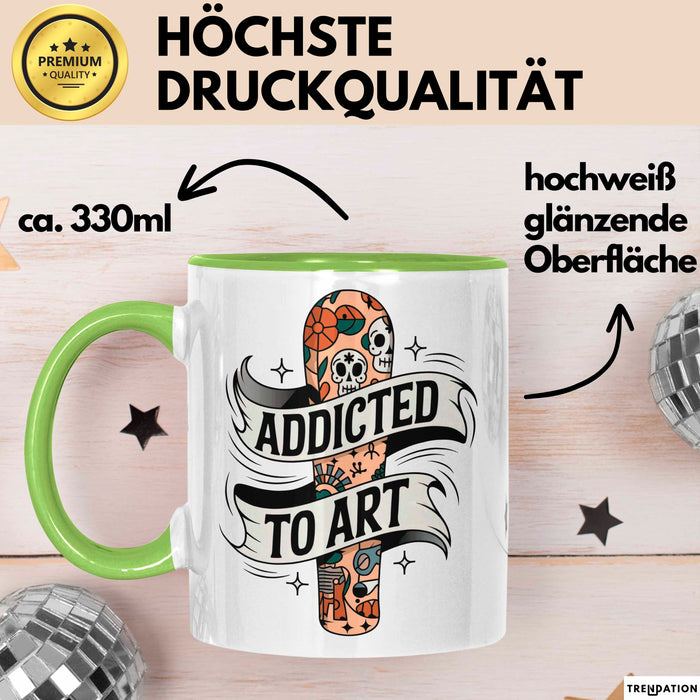 Tattoo Sammler Tasse Geschenk Lustige Geschenkidee Spruch Für Tinten Süchtige Grün Trendation