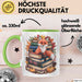 Fuchs Tierliebhaber Tasse Geschenk Lustige Geschenkidee Spruch Ästhetischer Fuchs Mit Buchlesung Grün Trendation