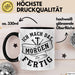Handwerker Geschenk Tasse KFZ Mechaniker Hausmeister Mechatroniker Geschenkidee Spruch Ich Mach Das Morgen Sanitär Kaffee-Becher Männer Schwarz Trendation