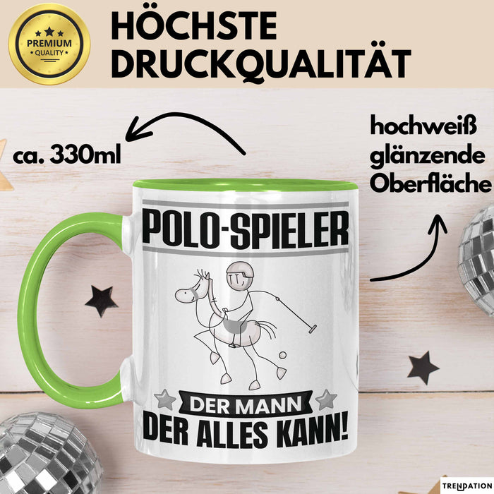 Polo-Spieler Tasse Geschenk für Polo-Spieler Der Mann Der Alles Kann Geschenkidee zum Geburtstag Grün Trendation