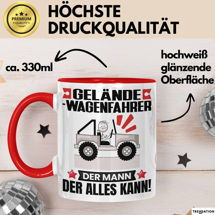 Geländewagenfahrer Tasse Geschenk für Geländewagenfahrer Der Mann Der Alles Kann Geschenkidee zum Geburtstag Rot Trendation