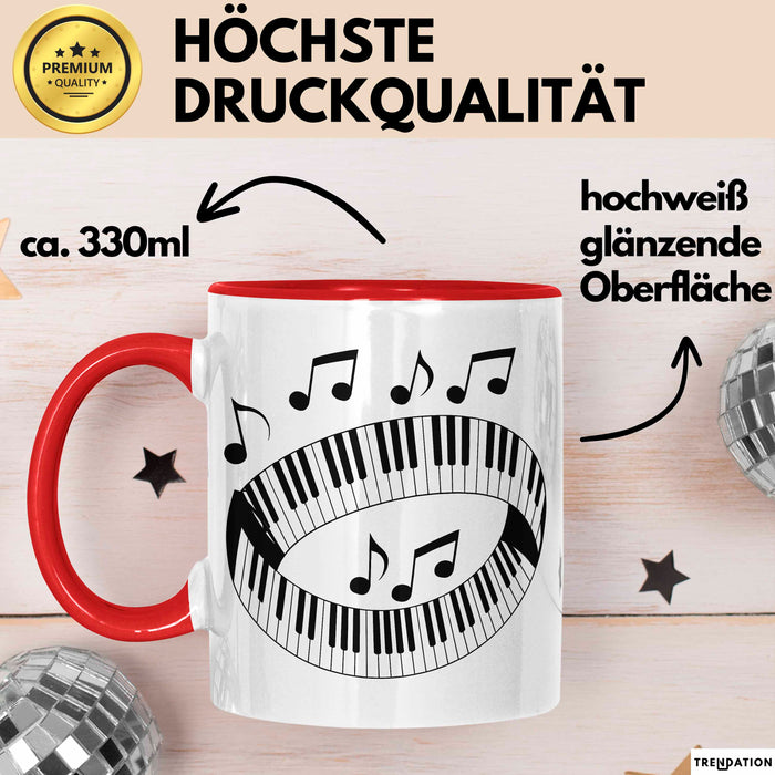 Pianist Tasse Geschenkidee für Fans klassischer Tastenklänge Rot Trendation