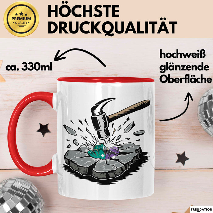 Geologe Tasse Geschenkidee für Felsenliebhaber Rot Trendation