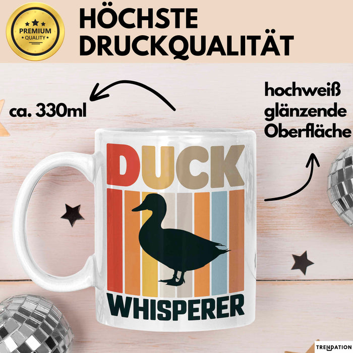 Quietscheente Tier Tasse Geschenk Lustige Geschenkidee Spruch Entenflüsterer Weiß Trendation
