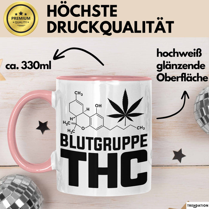 Kiffer Blutgruppe Thc Gras Tasse Geschenk Cannabis Kiffer Geschenkidee