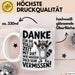 Büro Arbeit Kollege Tasse Becher Geschenk Lustige Geschenkidee Spruch Danke Für Die Tolle Zeit Mit Dir Wir Werden Dich Sehr Vermissen Weiß Trendation