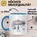 But Why Pinguin Tasse Meme Geschenk Penguin Viral Geschenkdiee Pinguin-Liebhaber Blau Trendation