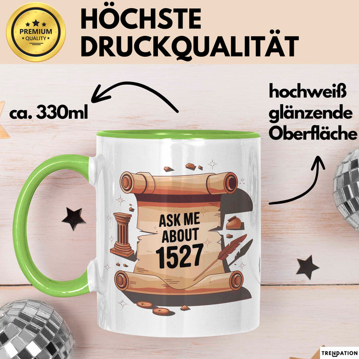 Geschichtsfan Tasse Geschenk Lustige Geschenkidee Spruch Für Geschichts Liebhaber Grün Trendation