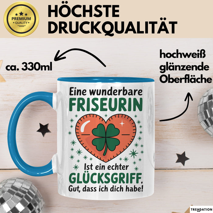 Friseurin Tasse Geschenk Eine Wunderbare Friseurin Ist Ein Echter Gluecksgriff Geschenkidee Geburtstag Friseurin
