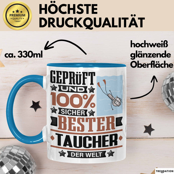Taucher Geschenk Lustiger Spruch für Taucher Geschenkidee Bester Taucher Der Welt Blau Trendation