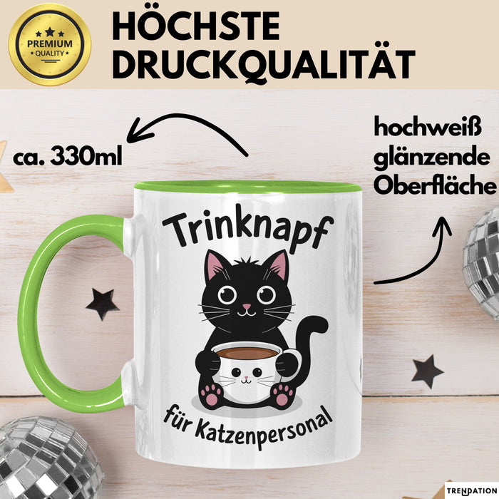 Katzen Tasse Geschenk Trinknapf Fuer Katzenpersonal Geschenkidee Lustig