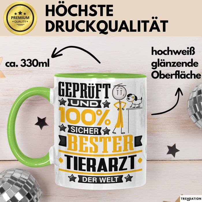 Tierarzt Geschenk Lustiger Spruch für Tierarzt Geschenkidee Bester Tierarzt Der Welt Grün Trendation