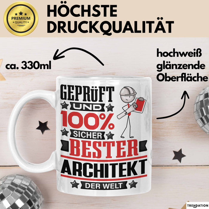 Architekt Geschenk Lustiger Spruch für Architekt Geschenkidee Bester Architekt Der Welt Weiß Trendation