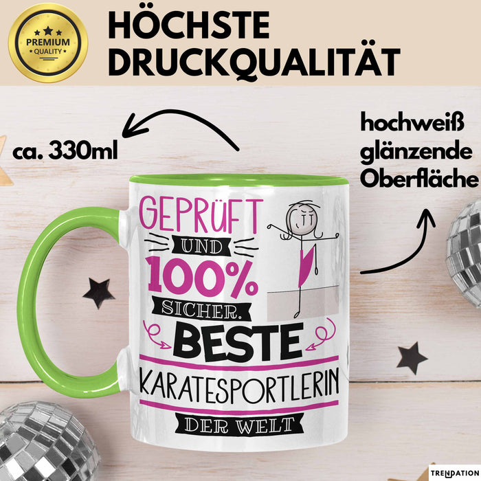 Karatesportlerin Geschenk Becher Tasse Gott Schuf Alle Menschen Gleich Nur Die Besten Durfeten Karatesportlerin Werden Geschenkidee Lustig Grün Trendation