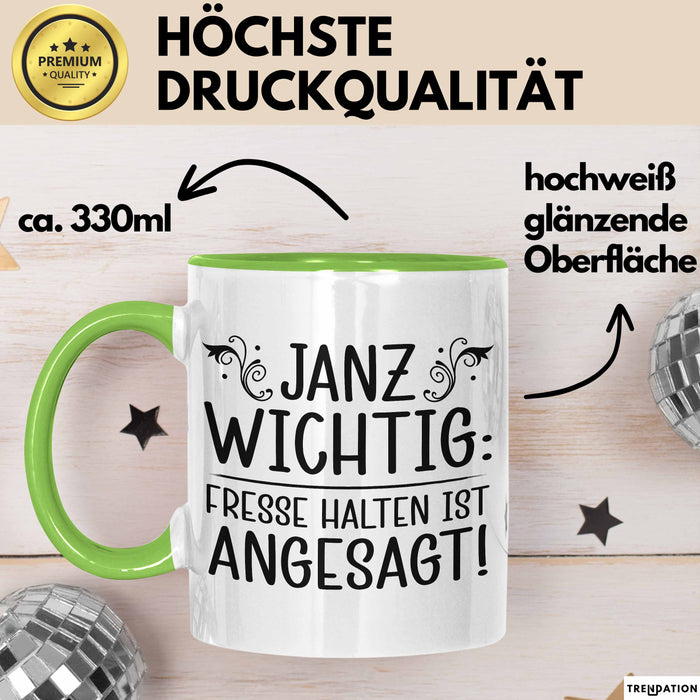 Kollege Tasse Geschenk Janu Wichtig Fresse Halten Ist Angesagt Grün Trendation