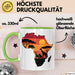 Afrika Karte Nashorn Tasse Geschenk Lustige Geschenkidee Spruch Grün Trendation