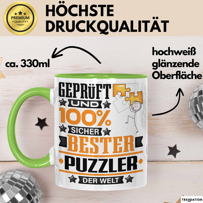 Puzzler Geschenk Lustiger Spruch für Puzzler Geschenkidee Bester Puzzler Der Welt Grün Trendation