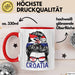 Croatia Tasse Geschenk Für Kroatische Frau Heimat Kroatien Kaffee-Becher Geschenkidee Rot Trendation