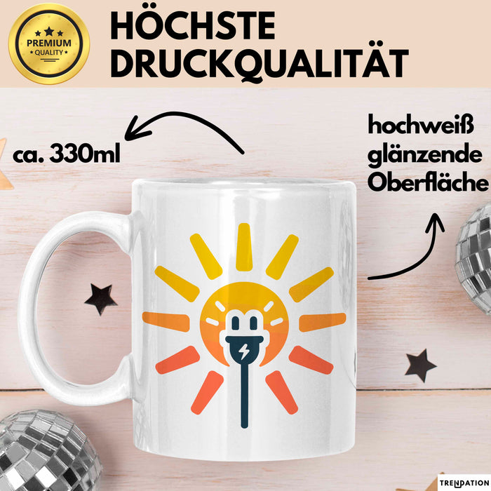 Solarenergie Fan Tasse Geschenkidee für Erneuerbare Energie Weiß Trendation