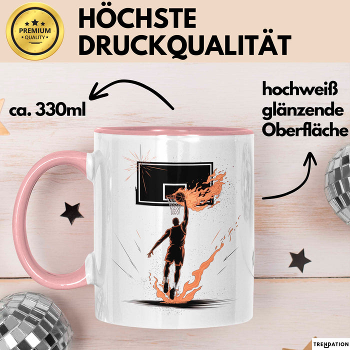 Basketballspieler Tasse Geschenk Lustige Geschenkidee Spruch Für Korb Liebhaber Rosa Trendation