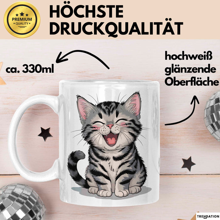 Katzen Tierliebhaber Tasse Geschenk Lustige Geschenkidee Spruch Weiß Trendation