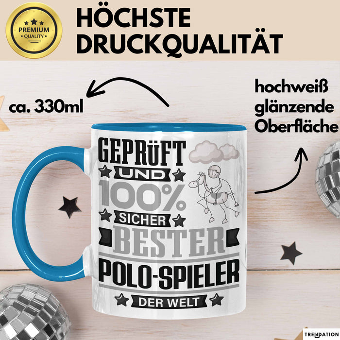 Polo-Spieler Geschenk Lustiger Spruch für Polo-Spieler Geschenkidee Bester Polo-Spieler Der Welt Blau Trendation