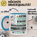 Hundepfleger Geschenk Tasse Lustiger Spruch Erheben Sie Sich Der Hundepfleger Betritt den Raum Blau Trendation