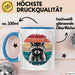 Waschbär Tierliebhaber Tasse Geschenk Lustige Geschenkidee Spruch Blau Trendation