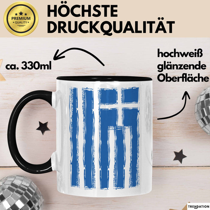 Griechenland Tasse Geschenk Grieche Flagge Hoch Kaffee-Becher Trendation