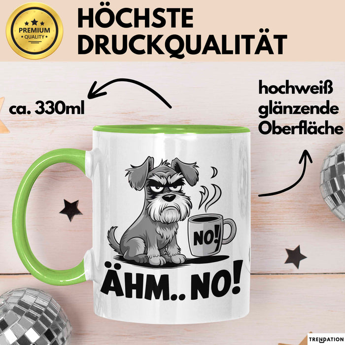 Hund Tierliebhaber Tasse Geschenk Lustige Geschenkidee Spruch Ähm Nö Grün Trendation