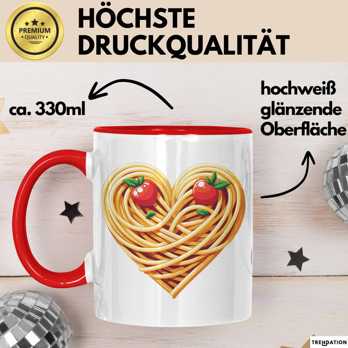 Spaghetti Tasse Für Frauen Und Männer Spaghetti-Liebhaber Herz Rot Trendation