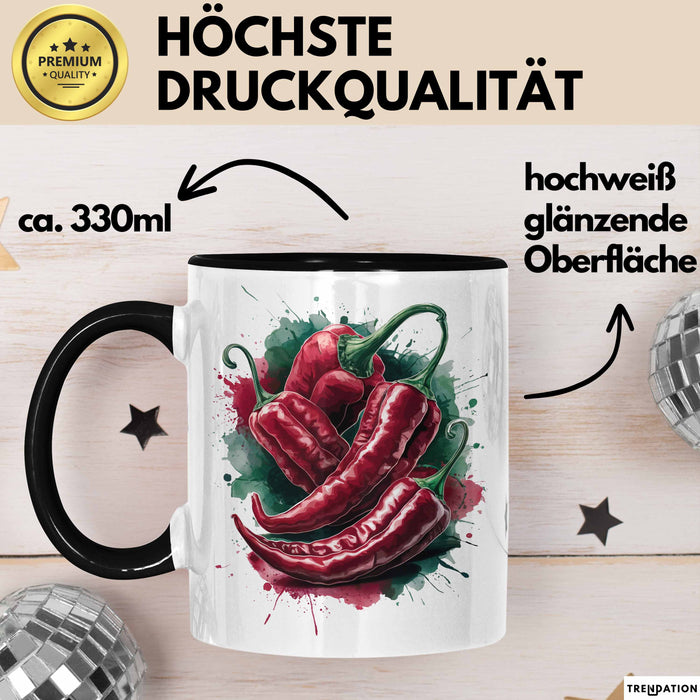 Chili Tasse Geschenk für Scharfesser Lustiger Spruch Trendation