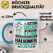 Halbonkel Geschenk Tasse Lustiger Spruch Erheben Sie Sich Der Halbonkel Betritt den Raum Blau Trendation