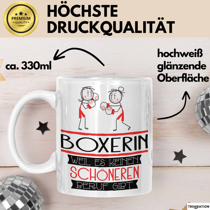 Boxerin Weil Es Keinen Schöneren Beruf Gibt Tasse Geschenk für Eine Boxerin Lustig Weiß Trendation